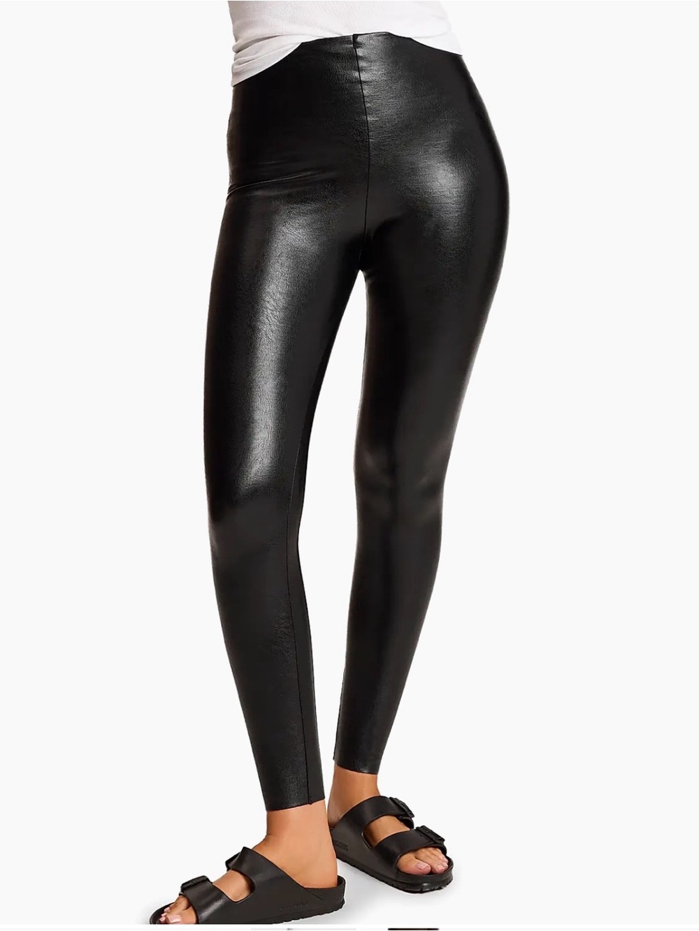 Commando Black Faux Leather High-Waist Leggings - SP